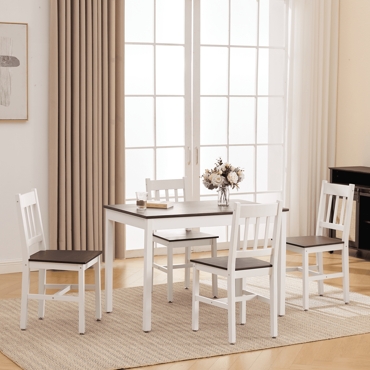 Chairus Solid Wood Dining Table and Chairs Set