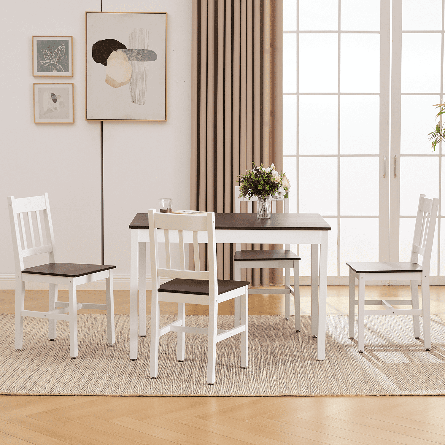 Chairus Solid Wood Dining Table and Chairs Set