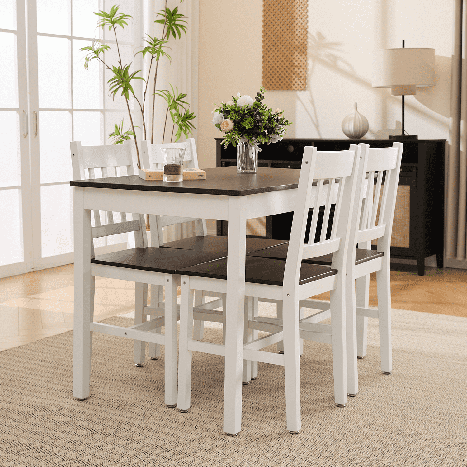 Chairus Solid Wood Dining Table and Chairs Set