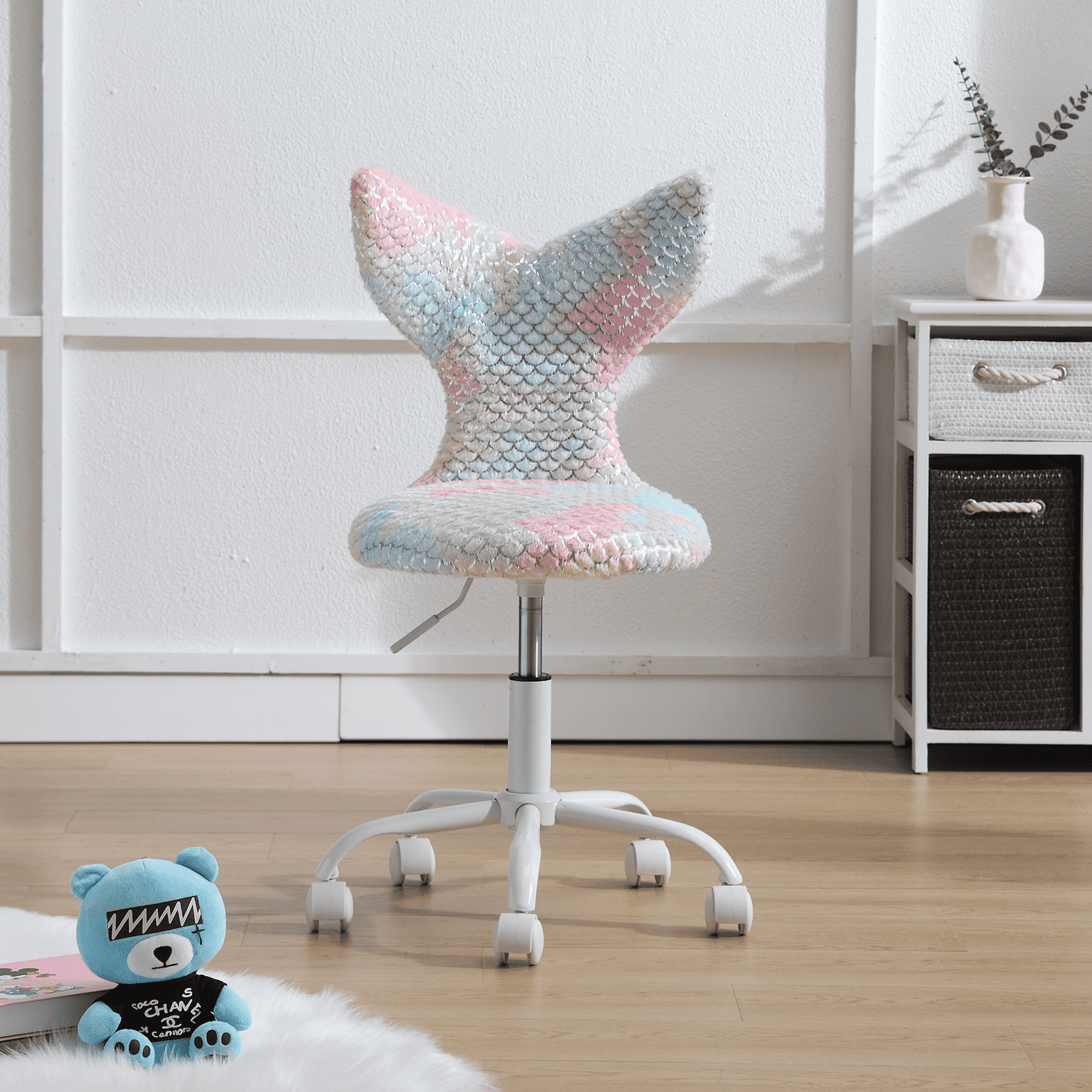 ZH4YOU Adjustable Swivel Mermaid Back Cute Kids Desk Chair 1 Piece - 1722