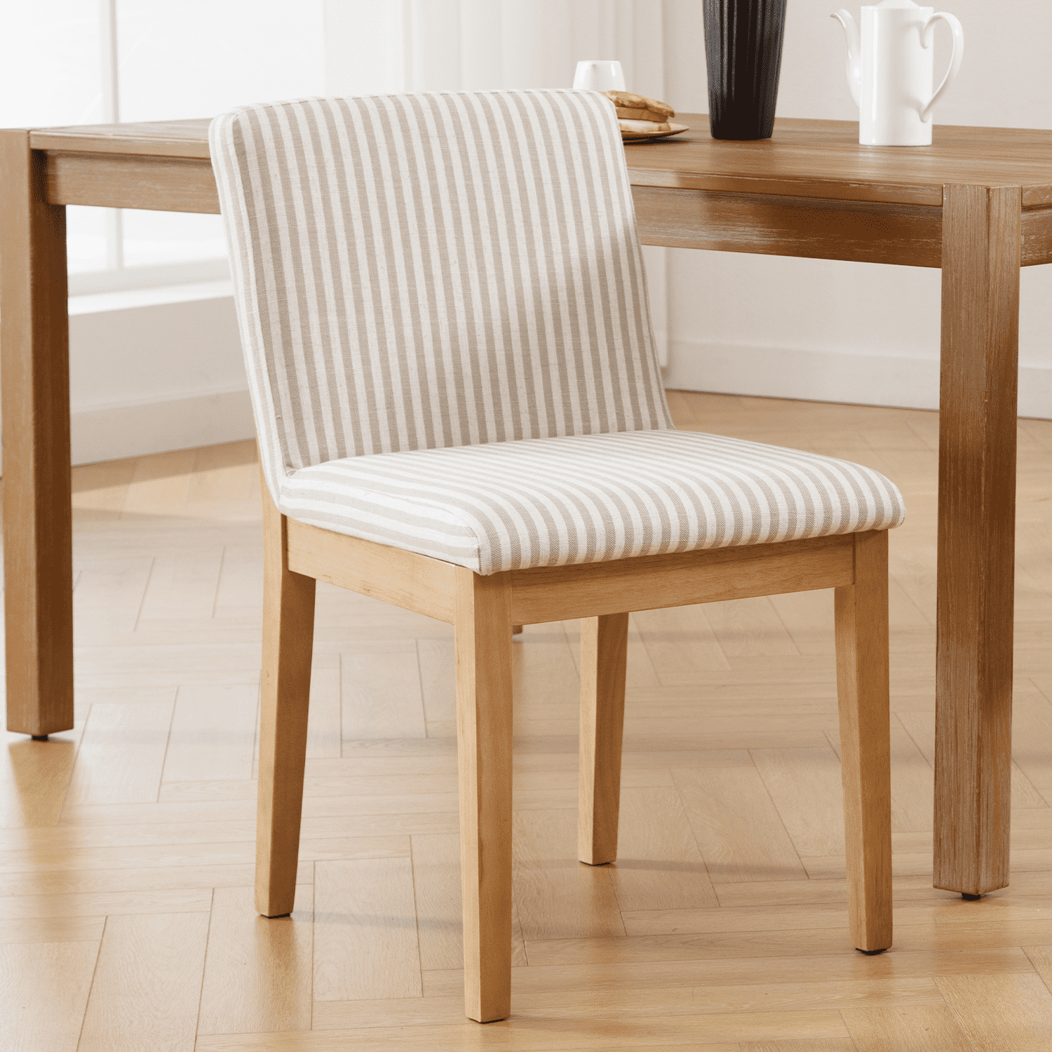 Kmax Mid-century Upholstered Linen Dining Chairs Set of 2 - 1950