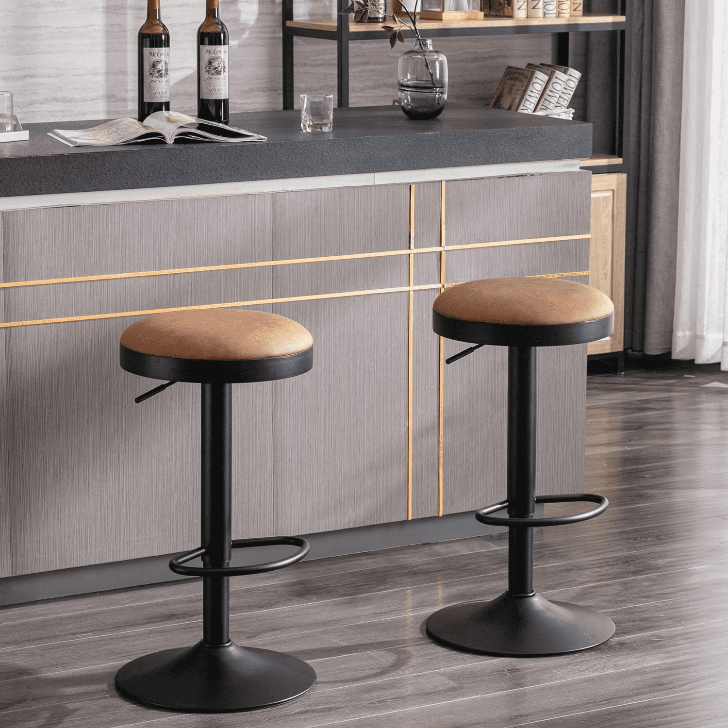 CIMOTA Modern Adjustable Swivel Backless Bar Stools 1 PCS - 90117