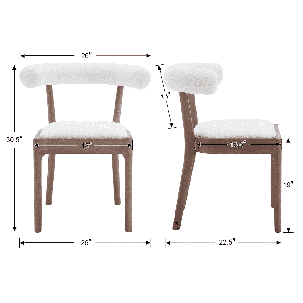 CIMOTA Curved Farmhouse Kitchen Chair Set of 2 - 1929