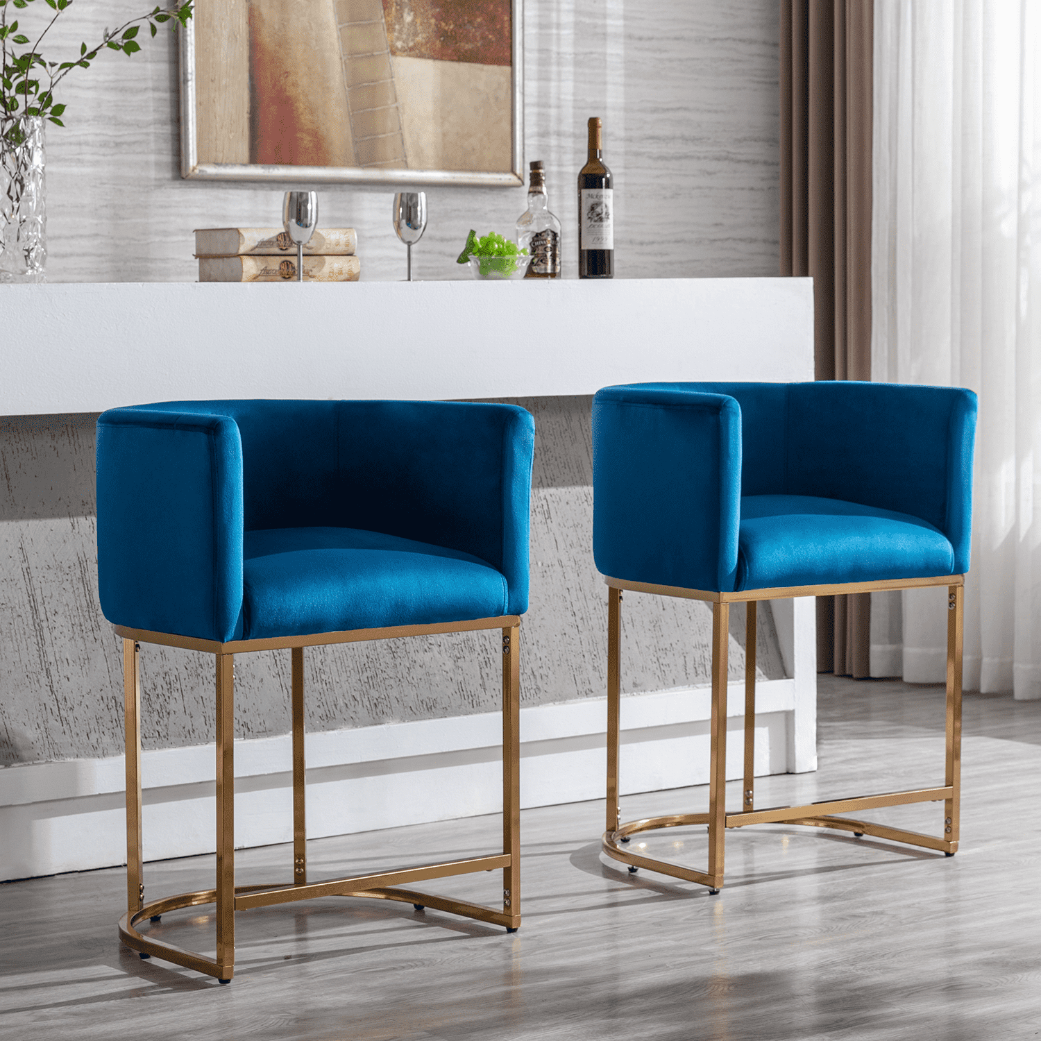 VESCASA 24"H-32"H Metal Frame Counter Height Bar Stool 1PCS - 5690