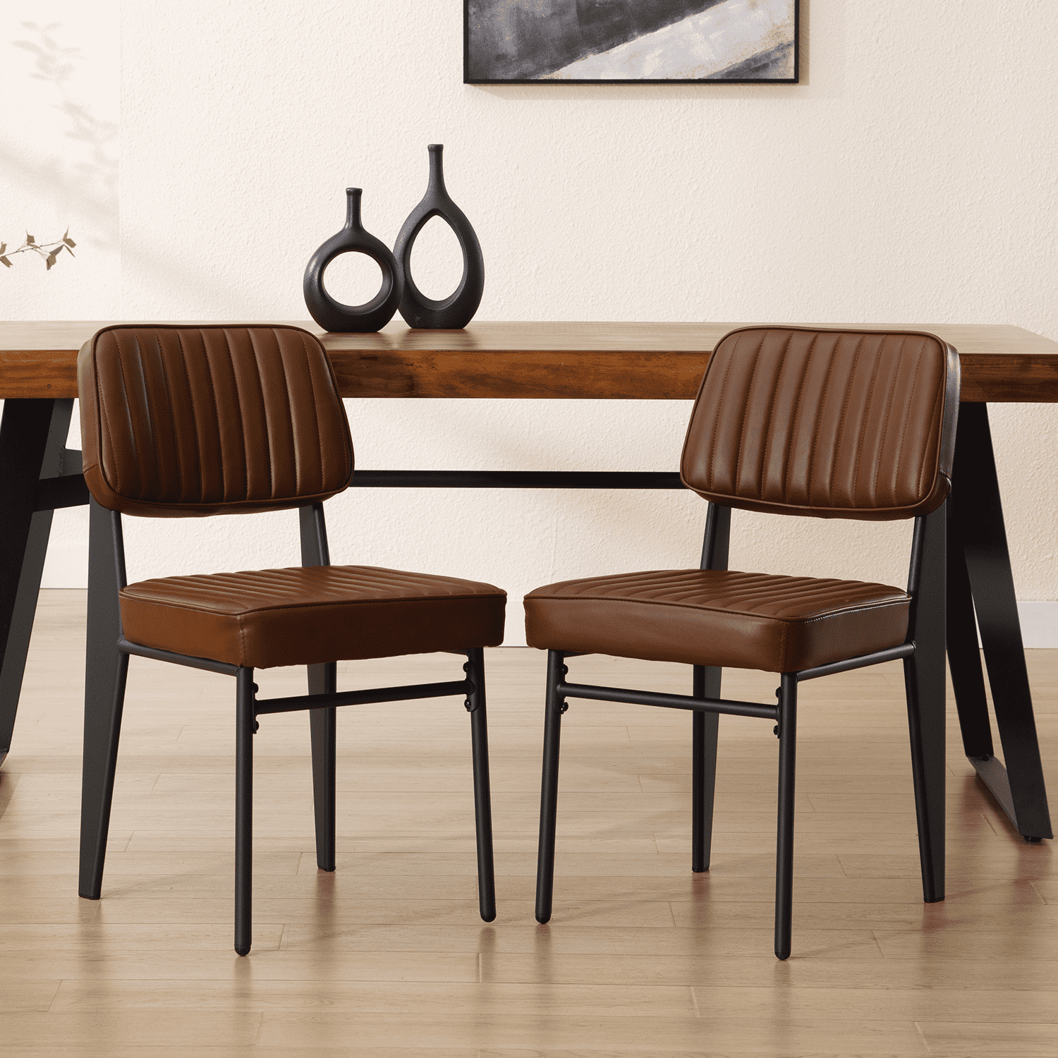 VESCASA Faux Leather Armless Dining Chairs - 91527